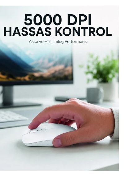 Kablosuz Bluetooth Oyuncu Mouse Sessiz Tıklama Ergonomik Wireless Fare Diğer