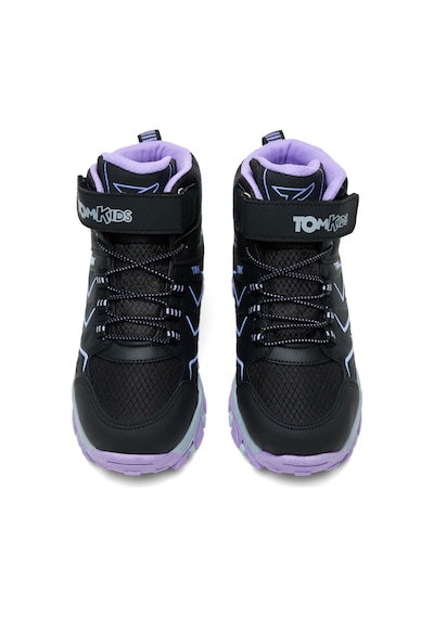Tonny Black Çocuk Unisex Siyah Lila Rahat Kalıp Renkli Taban Bot Tbns010 431 Siyah Lila Siyah - Lila