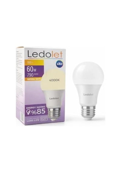 9w 60w Led Ampul E27 4000k Gün Işığı Yüksek Enerji Tasarruflu Lamba Diğer