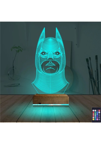 Luvivia Batman Çizgi Karakter 3d Lamba - Masa Gece Lambası V2 Şeffaf