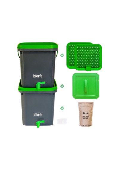 Biorfe Bokashi Kompost Set + 3 Kg Kepek – 18SG6B