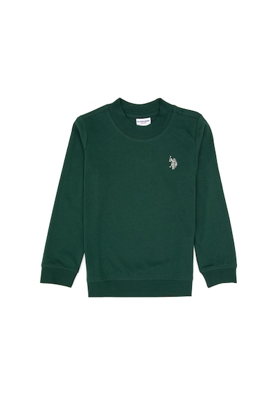 U.S. Polo Assn. Erkek Çocuk Koyu Yeşil Basic Bisiklet Yaka Sweatshirt 50314971-VR079