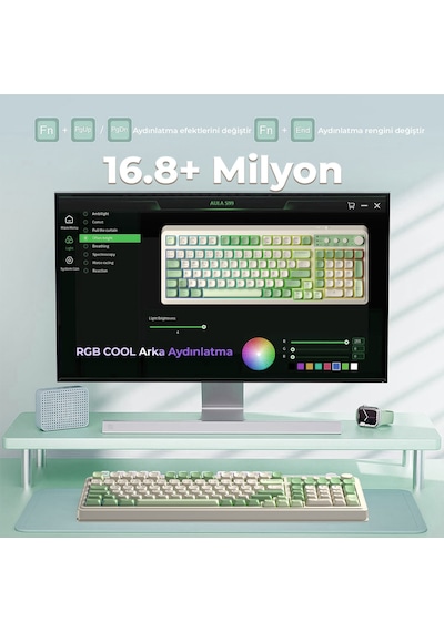 Aula S99 Retro Rgb Gaming 3 Modlu Bluetooth/2.4ghz/usb-c Kablosuz Makrolu Türkçe Q Klavye Yeşil Aula S99 Retro Rgb Gaming 3 Modlu Bluetooth/2.4ghz/usb-c Kablosuz Makrolu Türkçe Q Klavye Yeşil