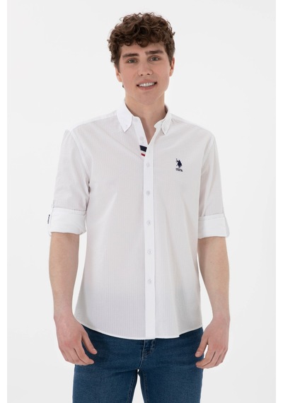 U.S. Polo Assn. U.s. Polo Assn. Erkek Beyaz Uzun Kollu Regular Gömlek 2170101