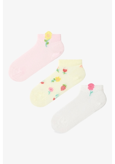 Penti Renkli Kız Çocuk Color Bouquet 3'lü Patik Çorap