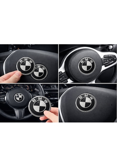 Bmw Siyah Logo Damla Sticker Araba Direksiyon Amblem Damla Sticker 4,5 Cm 45 Mm 1 Adet 1 Adet