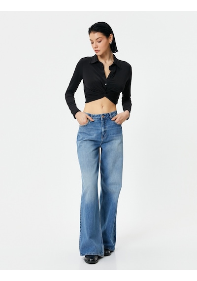 Koton Crop Gömlek Slim Fit Bağlama Detaylı Klasik Yaka Siyah 4sak60019ek 4SAK60019EK999 Siyah Koton Crop Gömlek Slim Fit Bağlama Detaylı Klasik Yaka Siyah 4sak60019ek 4SAK60019EK999 Siyah