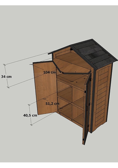 Mandu Ahşap Bahçe Depolama Dolabı 850 L Diğer