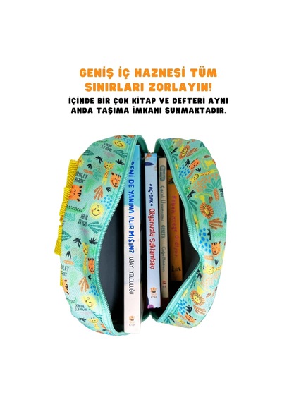 Universal Smiley Baby Lisanslı Sevimli Hayvanlar Desenli Tek Bölmeli Anaokul-kreş İçin Polyester Bebek Sırt Çantası -çok Renkli
