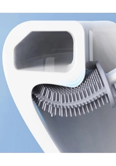 Mobgift Bükülebilir Silikon Tuvalet Banyo Fırçası Gri