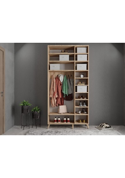 Açelya Portmanto Vestiyer Meşe 105 cm