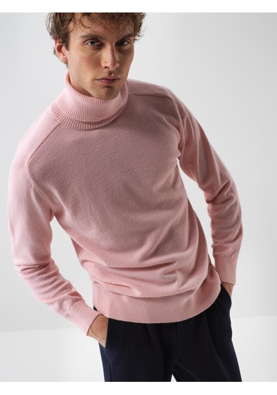 Xint Pembe Regular Fit Balıkçı Yaka Yünlü Kazak 801826