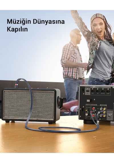 Ugreen 2 Rca - 2 Rca Ses Kablosu, 5 M, Antrasit, 10520