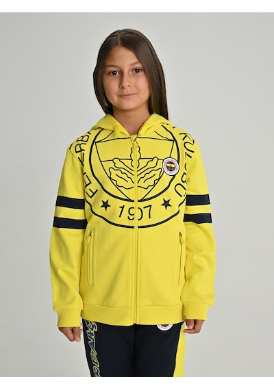 Fenerium Çocuk Trıbun Tek Renk Logolu Sweat Sarı