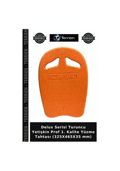 Delux Serisi Turuncu Yetişkin Prof 1. Kalite Yüzme Tahtası 325x465x35 Mm