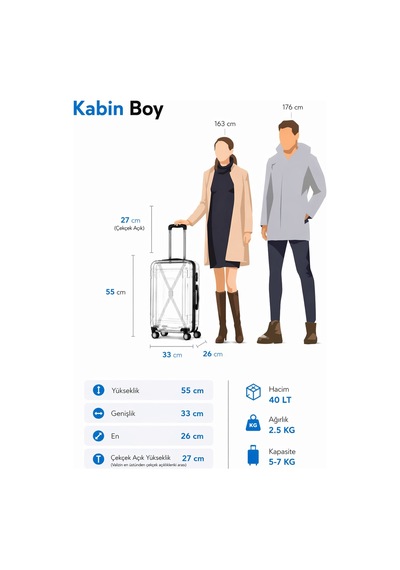 Polo&sky Altuğ Model Mor Renk Abs Kabin Küçük Boy Valiz Bavul
