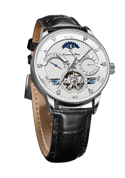 Kronen&söhne Ks4010 Luxury Tourbillon Mekanik Otomatik Erkek Kol Saati Gümüş - Siyah