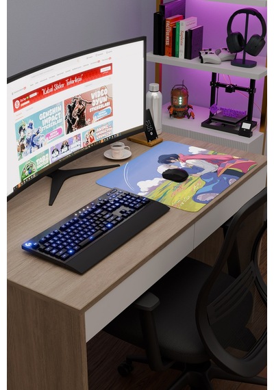 Howl's Moving Castle Dikişli Kauçuk Oyuncu Mousepad V1 - 48x40 Xl Gaming Mouse Pad