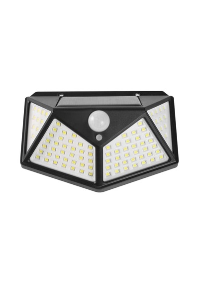 Solar Lamba 100 Led Pır Hareket Sensörlü Dış Duvar Lambası Ip65 Bahçe Teras - 1 Adet