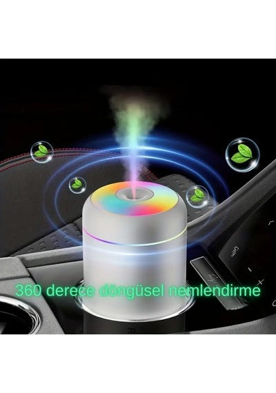 Wiforte Beyaz Hava Nemlendirme Humidifier Ortam, Oda Ve Araç İçin Buhar Makinesi, Işıklı Nemlendirici Sprey Y