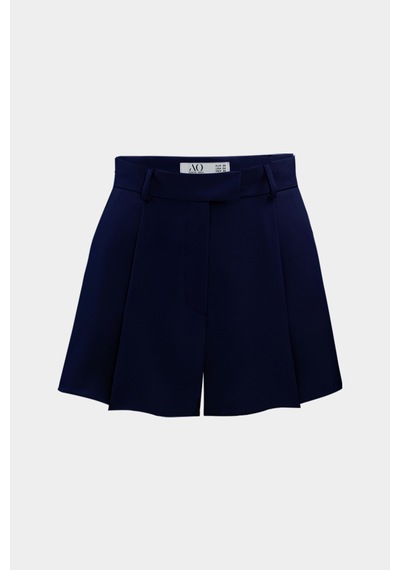 Açelyaokcu Premium Lowry Wide Leg Mini Boy Dokuma Şort Lacivert