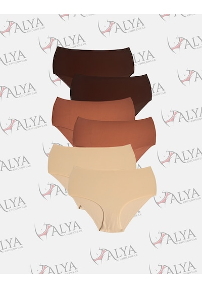Alya Underwear Kadın Dikişsiz Külot Lazer Kesim Yüksek Bel İz Yapmayan Büyük Beden Hayalet Külot İzbırakmaz 6'lı Paket Kahve - Kiremit - Bej Alya Underwear Kadın Dikişsiz Külot Lazer Kesim Yüksek Bel İz Yapmayan Büyük Beden Hayalet Külot İzbırakmaz 6'lı Paket Kahve - Kiremit - Bej