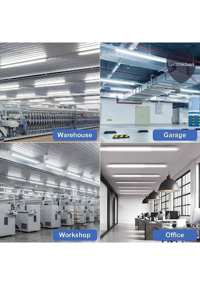 5 Adet 120 Cm 80 Watt 6500 Kelvin Beyaz Işık 3 Sıra Ledl Kristal Bant Armatür Fabrika Tavan Armatürü Beyaz