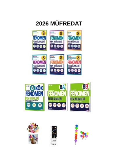 Fenomen 8. Sınıf Fen Bilimleri Fasikül A+b+kök Sb. Seti 9 Kitap Uzay A+emoji K+kalem B 2026