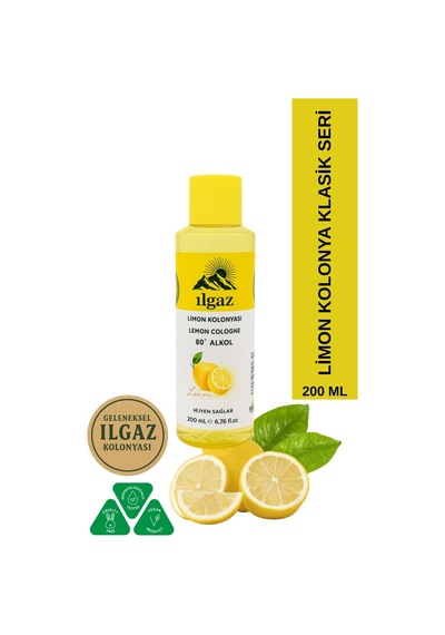 Ilgaz 80 Derece Klasik Limon Kolonyası 200 ML