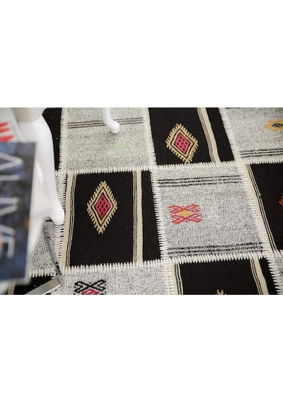 Patchwork El Dokuma Antik Anadolu Kilim Tac Mahal 160 X 230 Çok Renkli