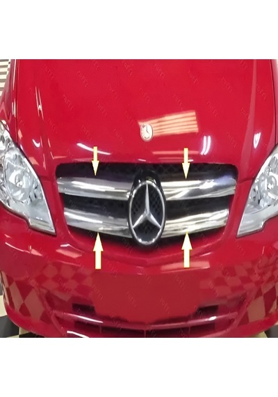 Mercedes Vito W639 Facelift Uyumlu 2010-2014 Krom Ön Panjur 4 Parça Paslanmaz Çelik