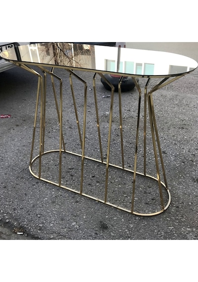 Dresuar CADDE Metal transmisyon GOLD renk kaplama İskelet TEMPER  Cam Ayna El Yapım Gold