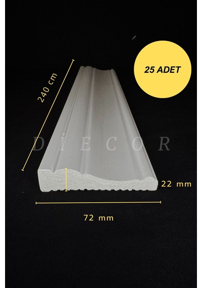 Diecor Dekoratif Boyanabilir 25 Adet 7 Cm Polistren Süpürgelik Model:xa168