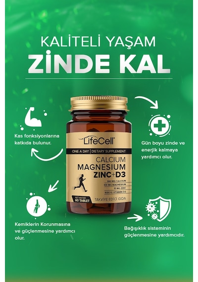 Lifecell Calcium Magnesium Zinc + D3 60 Tablet