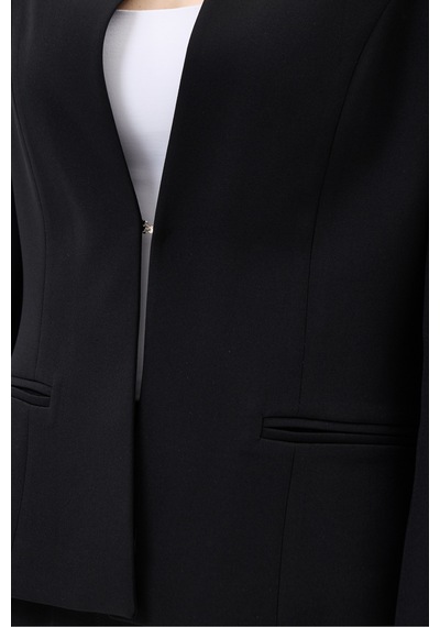Velnara Moda Siyah Klasik Kadın Takım Elbise-sıfır Yaka Ceket & İspanyol Paça Pantolon Siyah - 927017052 Siyah Velnara Moda Siyah Klasik Kadın Takım Elbise-sıfır Yaka Ceket & İspanyol Paça Pantolon Siyah - 927017052 Siyah