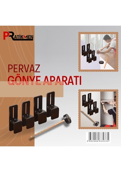 Pervaz Gönye Aparatı 4'lü Ve Duvar Çizim Kalemi