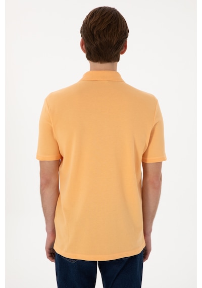 U.S. Polo Assn. Erkek Regular Fit Polo Yaka Turuncu Basic Tişört 50306007-VR202