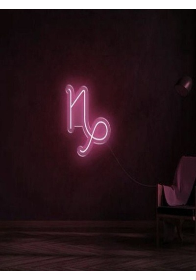 Oğlak Burcu Sembolü Pleksi Neon Tabela Pembe