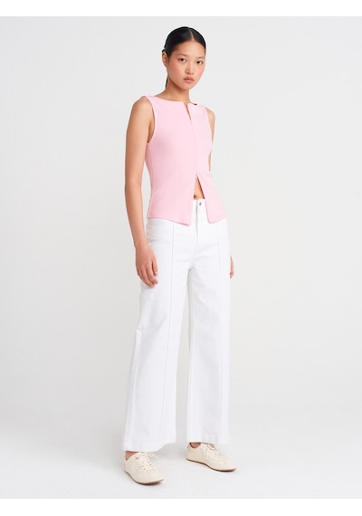 Dilvin 31764 Fermuar Detaylı Top-toz Pembe Toz Pembe