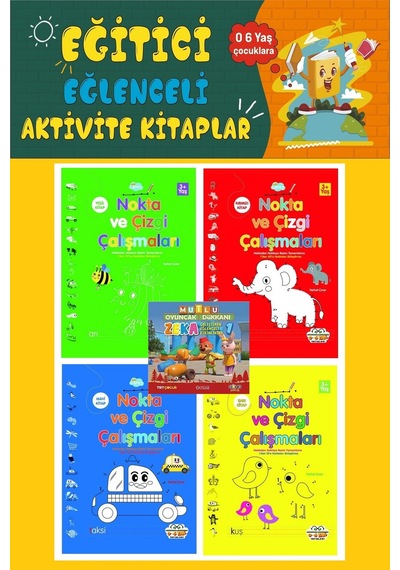 3-6 Yaş Nokta Ve Çizgi Çalışmaları Seti 4 Kitap