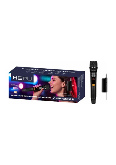 Hepu Hp-m002 Kablosuz Mikrofon Sistemi Dijital Ekranlı, Usb Alıcılı, Şarjlı