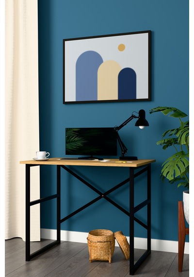 Modern Metal Ders Çalışma Masası %100 Mdf Bilgisayar Masası Metalçm02 Karına