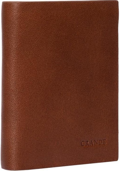 Grande Gerçek Deri Unisex Cüzdan Hakiki Deri Küçük Boy Taba