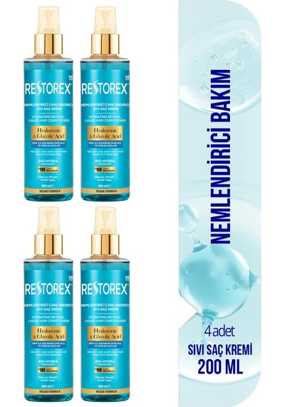 Hydra Nemlendirici Canlandırıcı Bakım Sıvı Saç Kremi 4x200 Ml