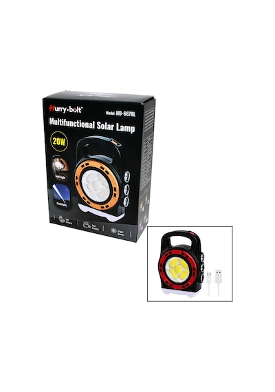 3ın1 20w Solar - Usb Şarjlı El Feneri - Powerbank El Çantası Mode Çok Renkli