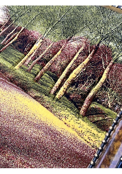 Sessiz Hatıralar Yolu Adlı İran Tebriz Halı Tablo 123x73cm - Duvar Halı Kilim Tablo