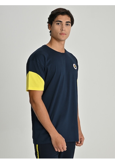 Fenerium Fenerbahçe S.k. 25/26 Sezon Tribün Mesh Baskılı Oversize Fit Tişört Tribün Forması Lacivert