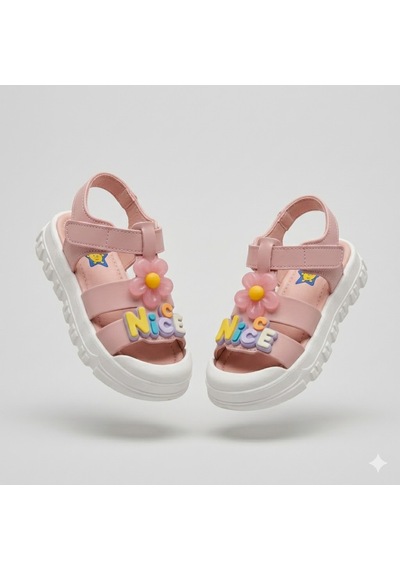 Kindep Kids Kaymaz Taban Çocuk Sandalet Pudra