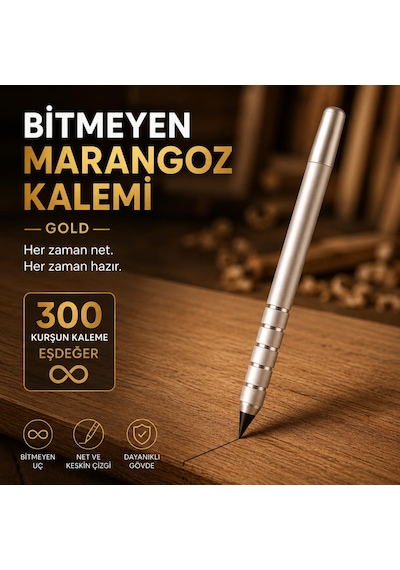 1 Adet Bitmeyen Uçlu Metal Gövdeli Marangoz Kalemi Uzun Süre Kullanım Düz Zeminler İçin