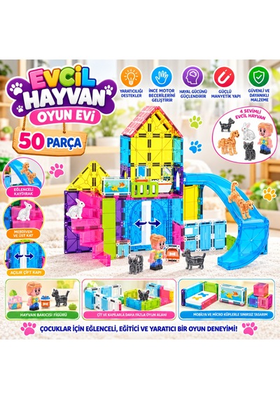 Evcil Hayvan Oyun Evi 50 Parça Sarı